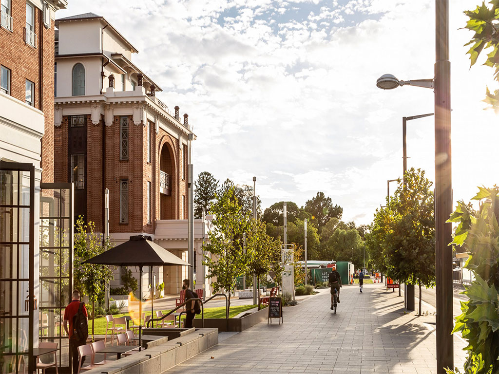 Lot Fourteen pedestrian precinct — Bice Building Adelaide