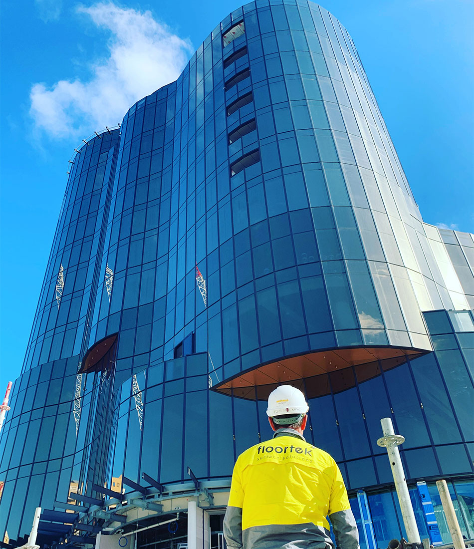 Floortek crew on site — SkyCity Adelaide Casino expansion
