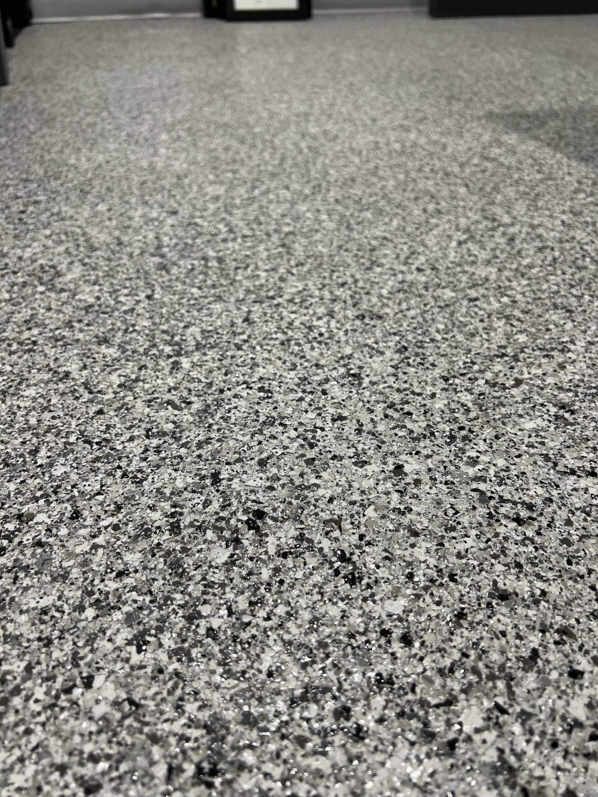 Epoxy flake changeroom floor — Cabra Dominican College, installed by Floortek