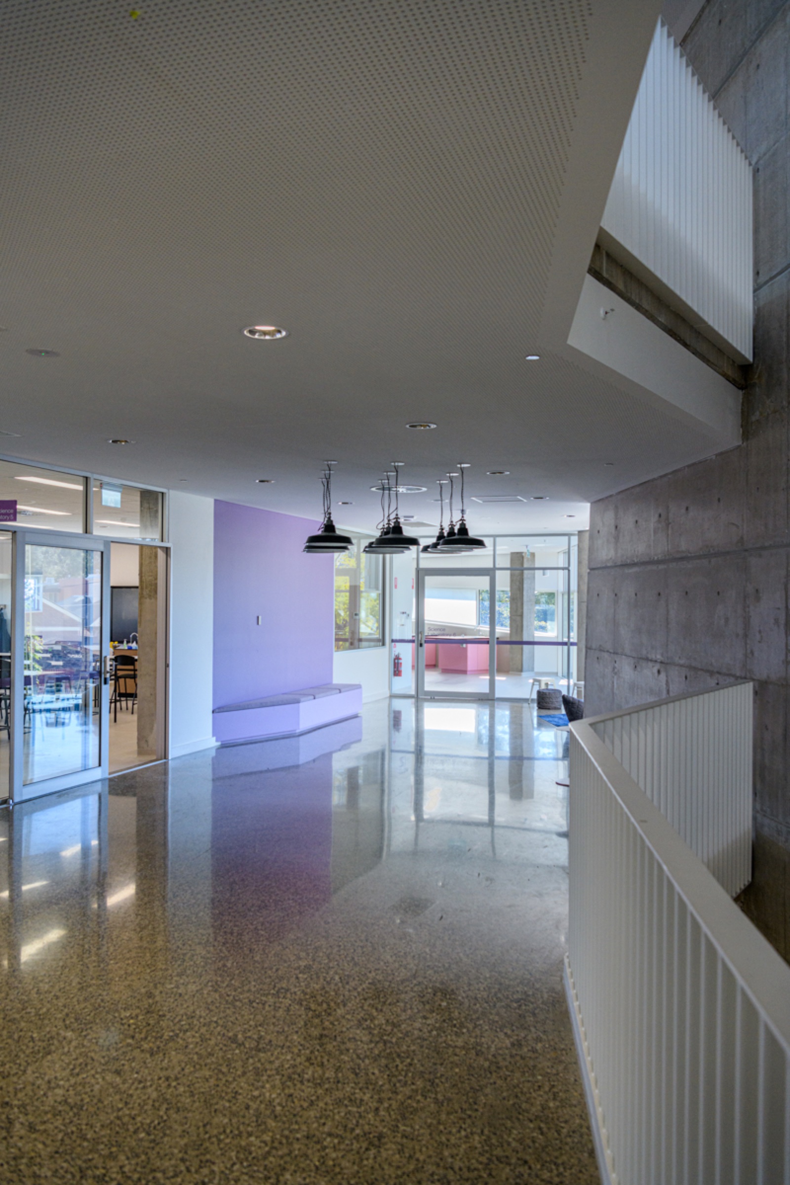 Pembroke Middle School polished concrete — detailed floor finish