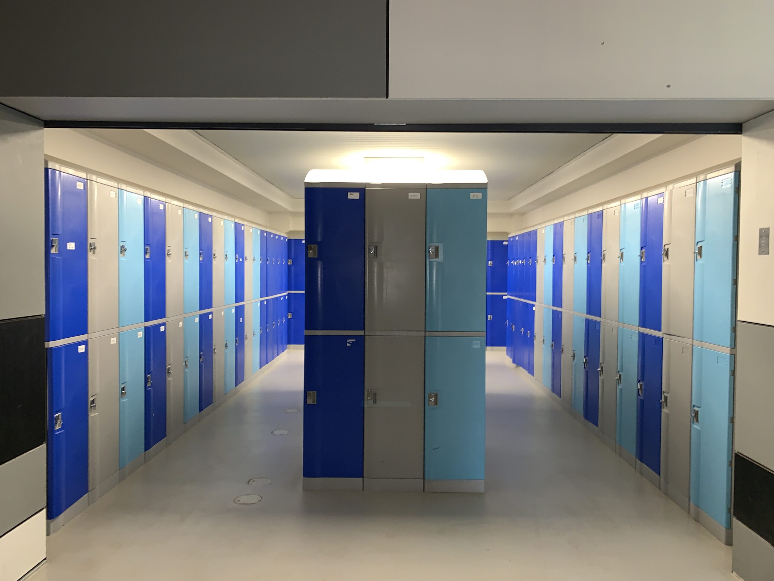 Epoxy floor coating throughout student locker area — Faith Lutheran College, Adelaide