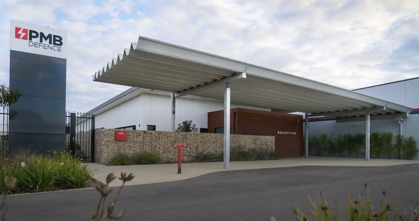 PMB Defence new production factory and office exterior — Osborne SA