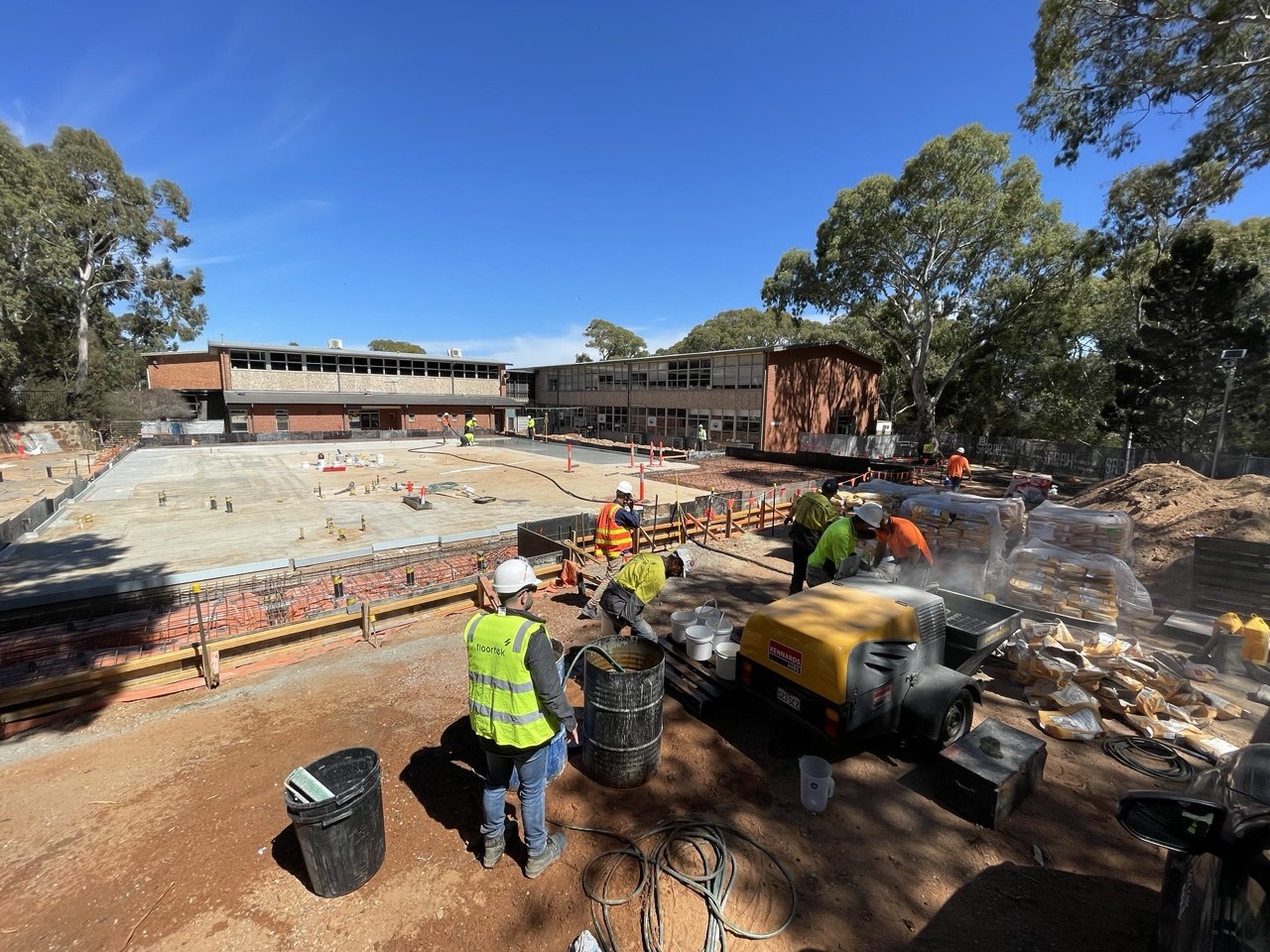 High-volume floor levelling pour at Stradbroke Primary School