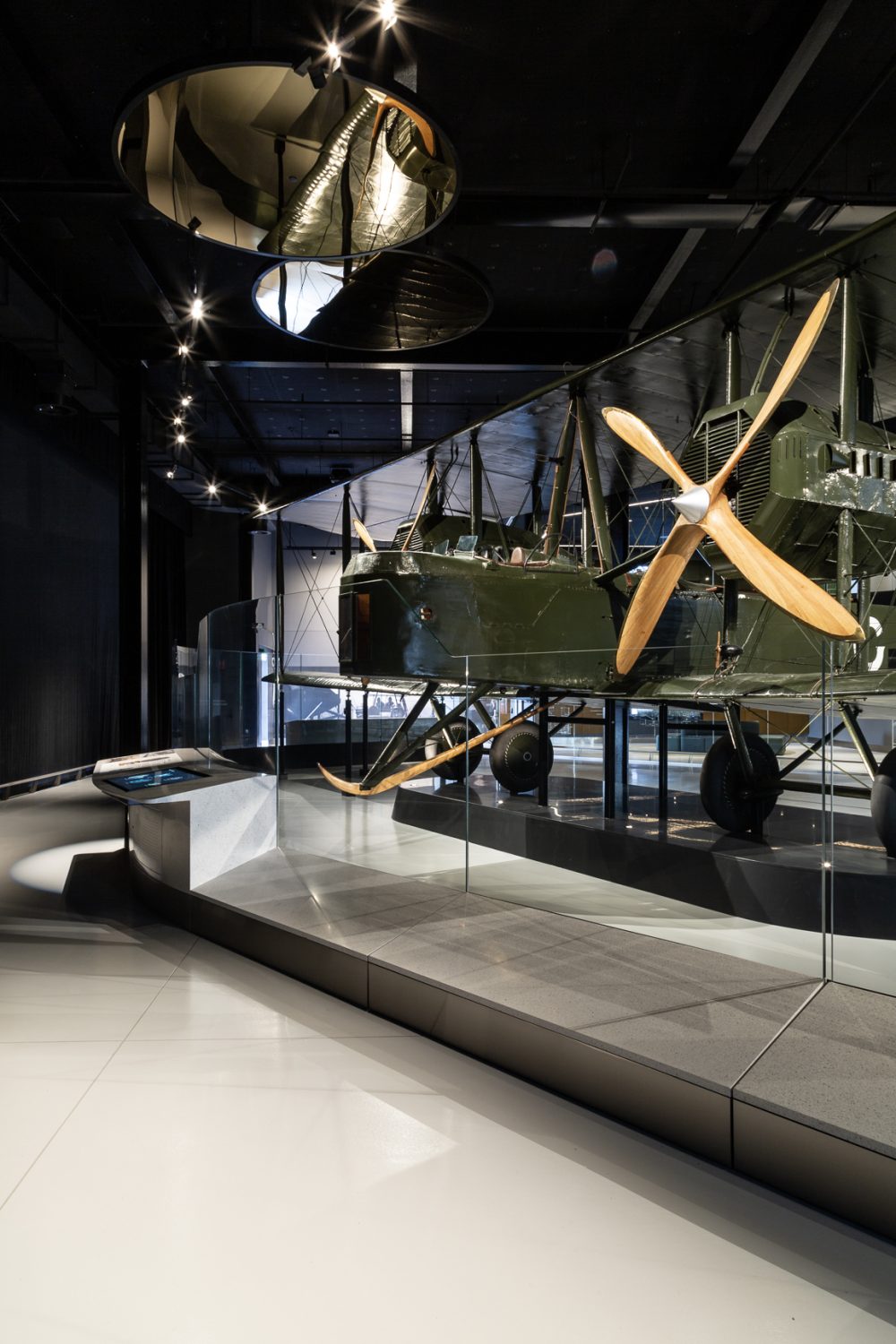 Vickers Vimy 1919 aircraft on the finished epoxy floor — Adelaide Airport Exhibition Space