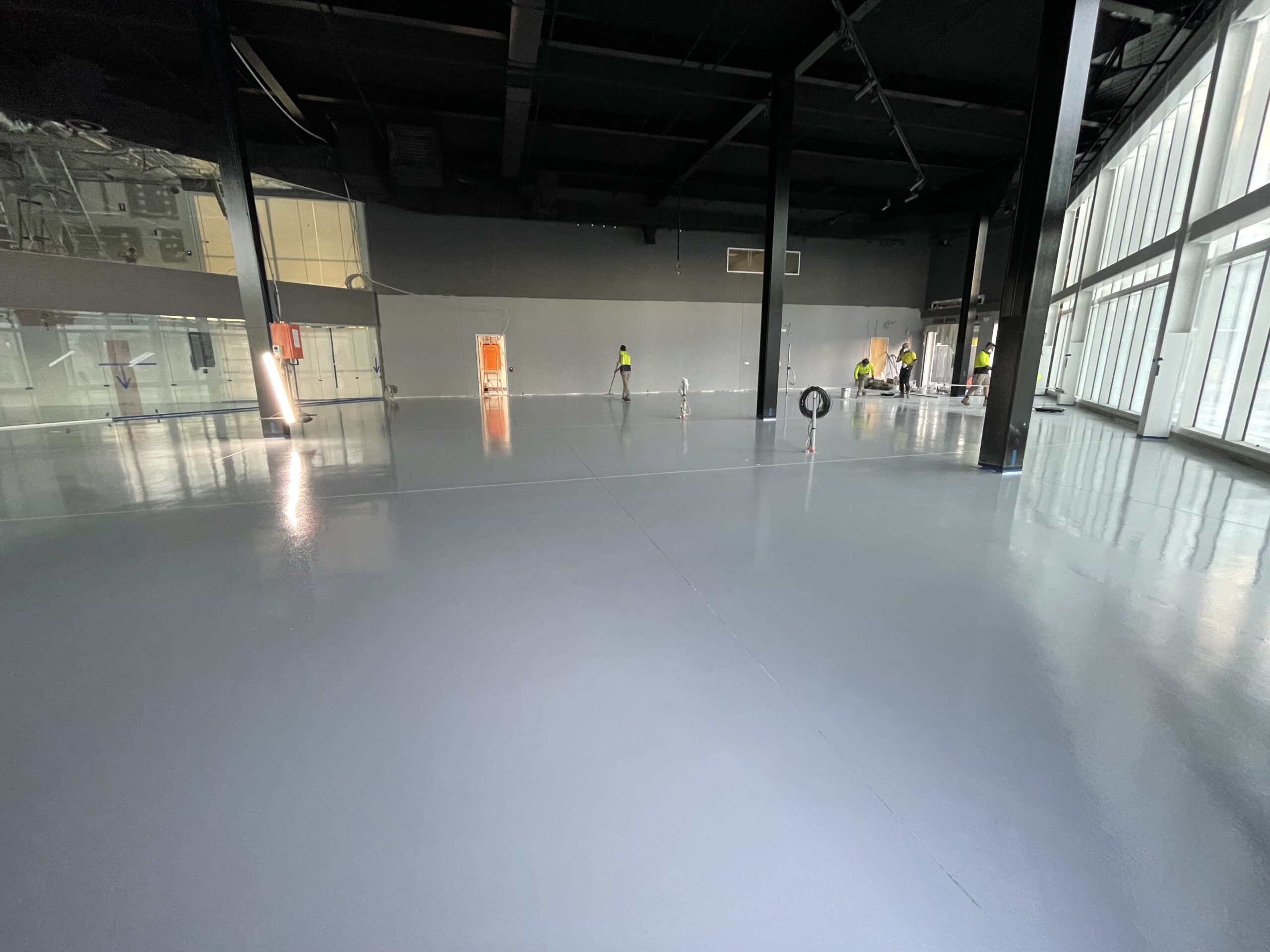 Finished self-levelling epoxy floor — Vickers Vimy Exhibition Space Adelaide Airport